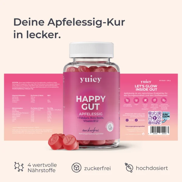 Happy Gut Gummies APFEL (zuckerfrei) – Bild 3
